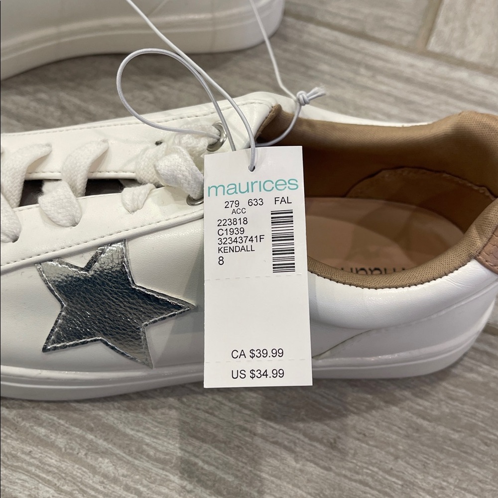 Maurices White and Silver Star Sneakers - Picture 4 of 6